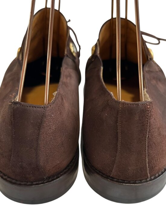 Mezlan dress shoes chocolate brown suede gold coin lace up mens 12 main image 4